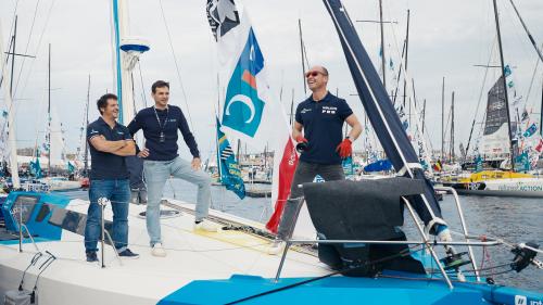 Jean-Baptiste, Kevin et Matthieu sur le bateau